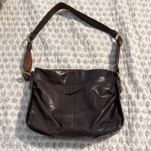 Roberto Cavalli Brown Leather Shoulder Bag